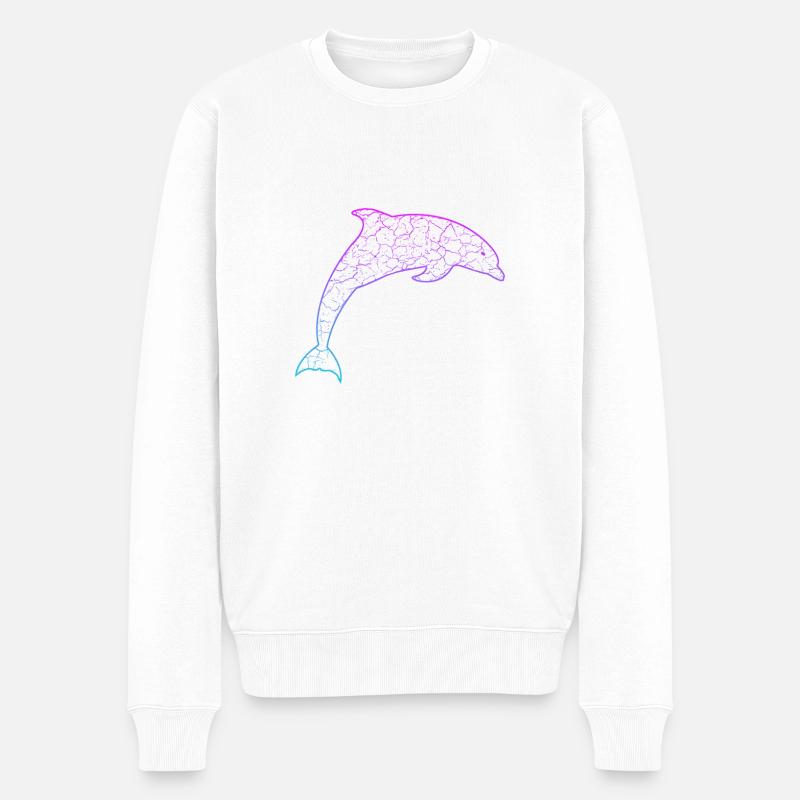 Delfin dolphin - Männer Premium Bio Pullover - Weiß