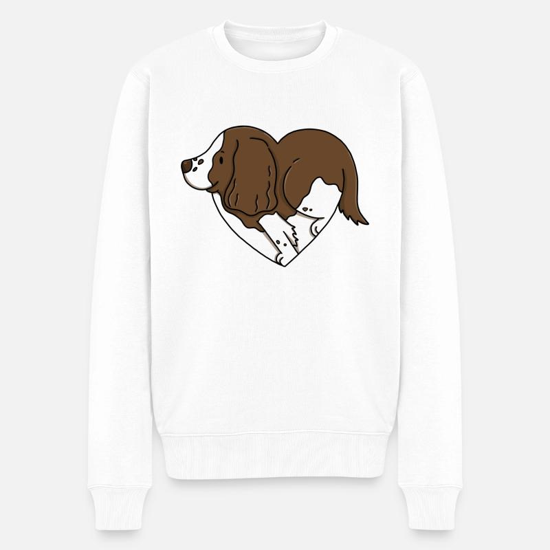 Liebe Springer Spaniels - Männer Premium Bio Pullover - Weiß