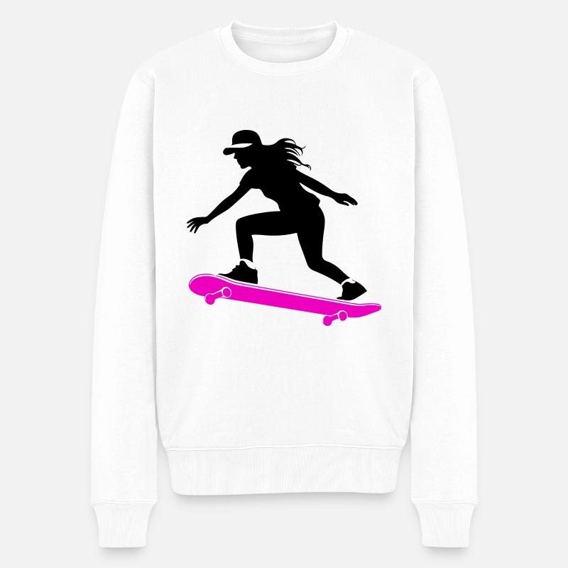 Skateboard Femme Symbole Skateboard - Pull Premium bio Homme - blanc