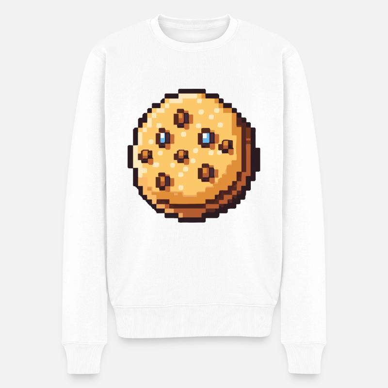 Kekse Pixel Gamer - Männer Premium Bio Pullover - Weiß