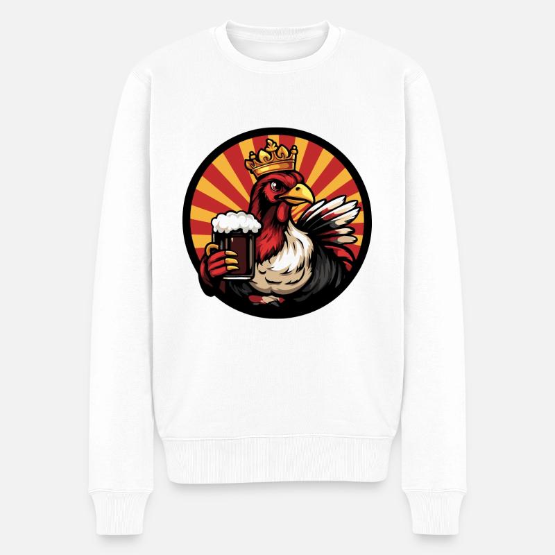 Truthan Bier Comic - Männer Premium Bio Pullover - Weiß