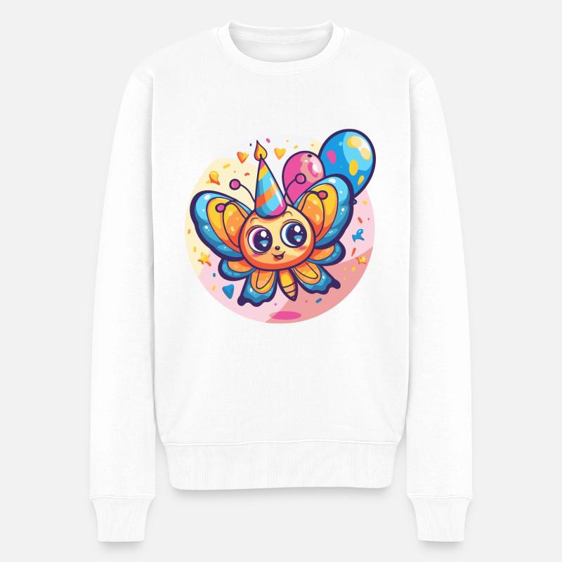 Papillon Anniversaire BD - Pull Premium bio Homme - blanc