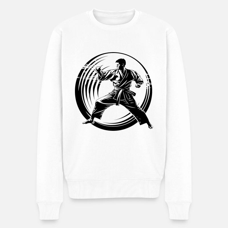 Silhouette de karaté - Pull Premium bio Homme - blanc