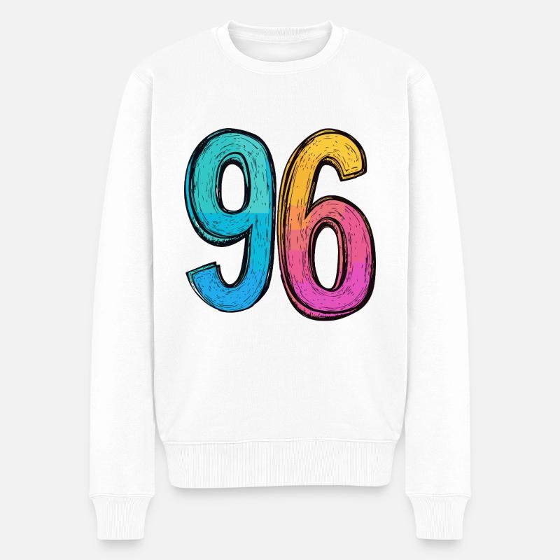 96 Symbole numérique - Pull Premium bio Homme - blanc