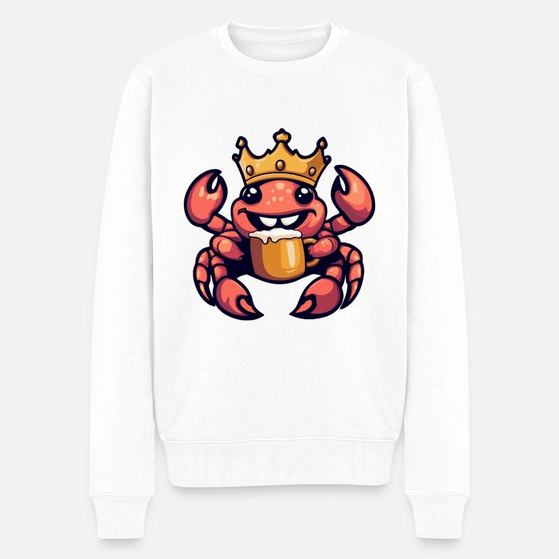 Crabe Crabe Bière Drôle - Pull Premium bio Homme - blanc