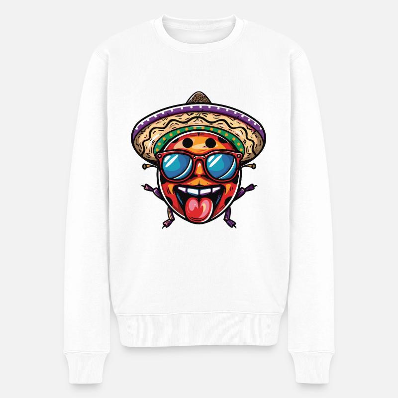 Marienkäfer Sombrero - Männer Premium Bio Pullover - Weiß