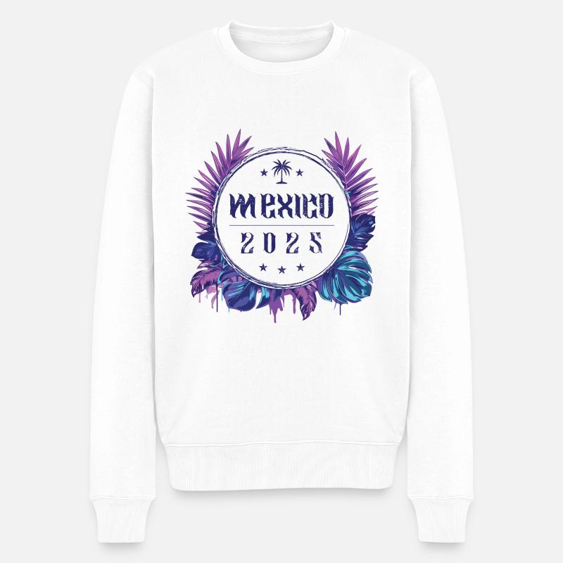 Mexiko 2025 - Männer Premium Bio Pullover - Weiß