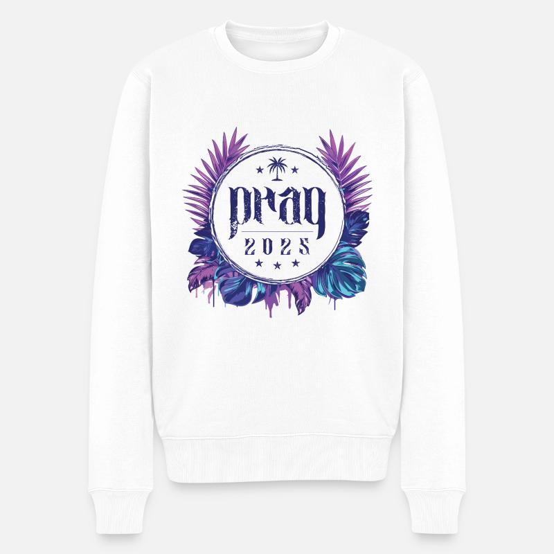 Prag 2025 - Männer Premium Bio Pullover - Weiß