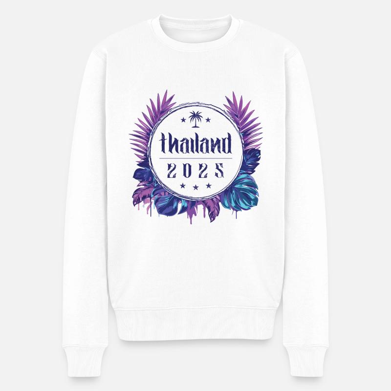 Thailand 2025 - Männer Premium Bio Pullover - Weiß