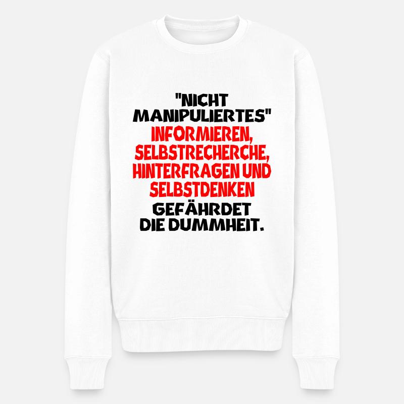 Nicht Manipuliertes - Männer Premium Bio Pullover - Weiß