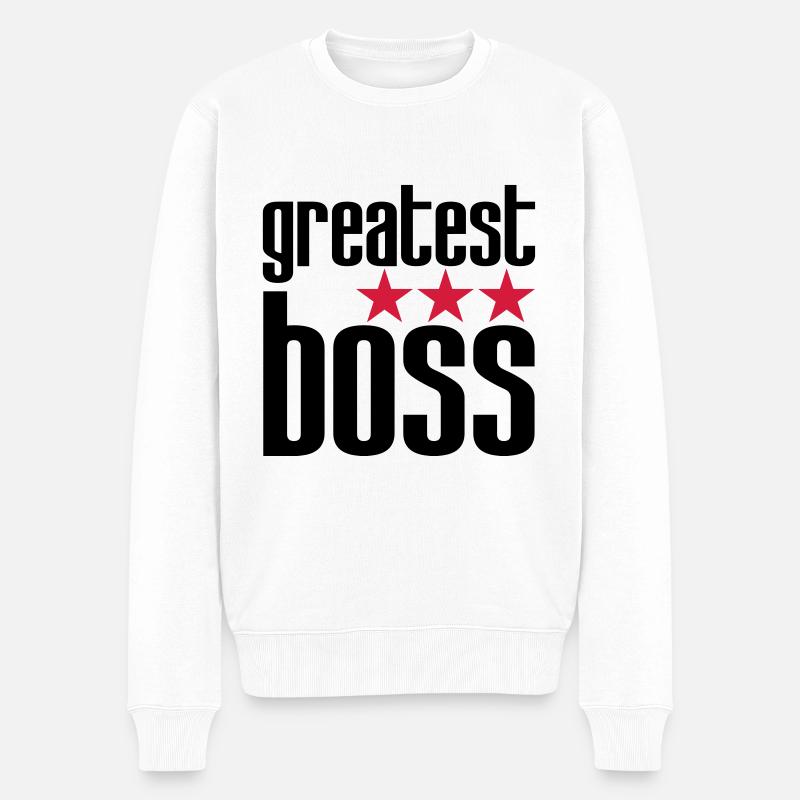 Bester Boss - Männer Premium Bio Pullover - Weiß