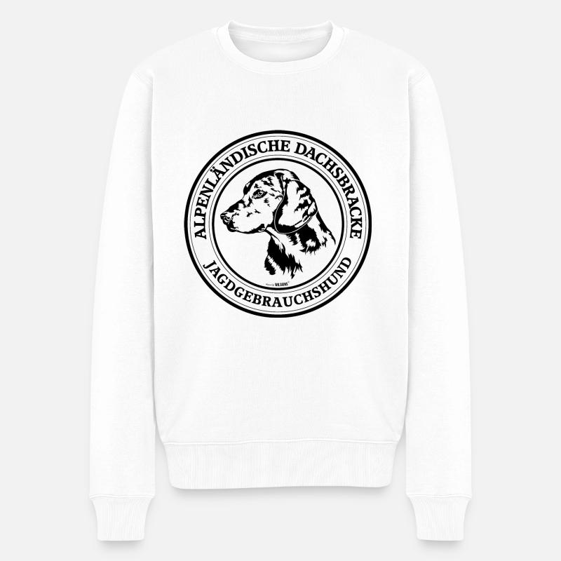 ALPENLÄNDISCHE DACHSBRACKE Jagdgebrauchshund - Männer Premium Bio Pullover - Weiß