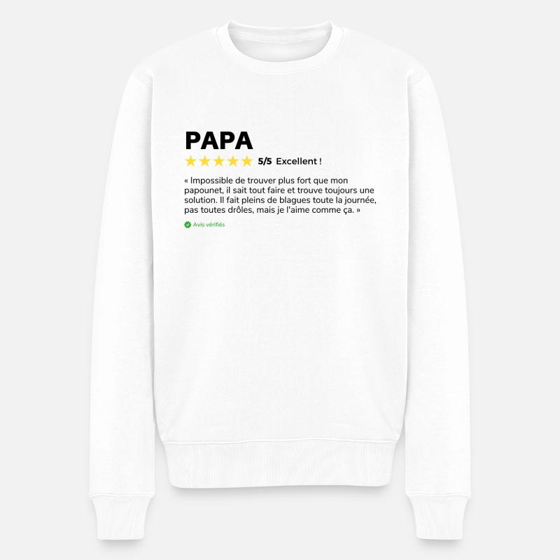 Avis client Papa - Pull Premium bio Homme - blanc