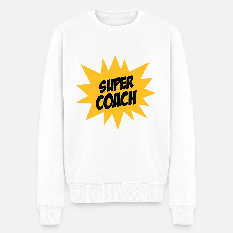 Super Coach - Männer Premium Bio Pullover - Weiß