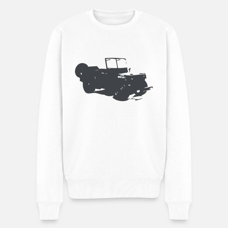 US Jeep Willys - Männer Premium Bio Pullover - Weiß