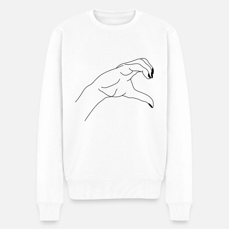 Main - Pull Premium bio Homme - blanc