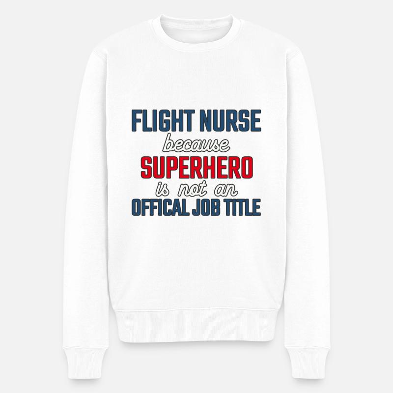 Flight Nurse Superhero Luftrettung - Männer Premium Bio Pullover - Weiß