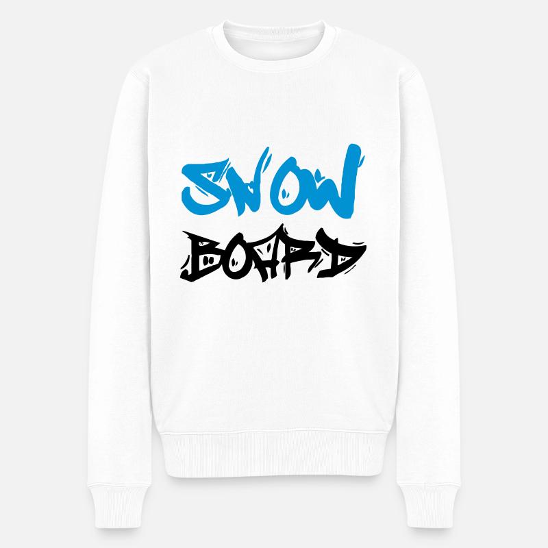 Snowboard - Männer Premium Bio Pullover - Weiß