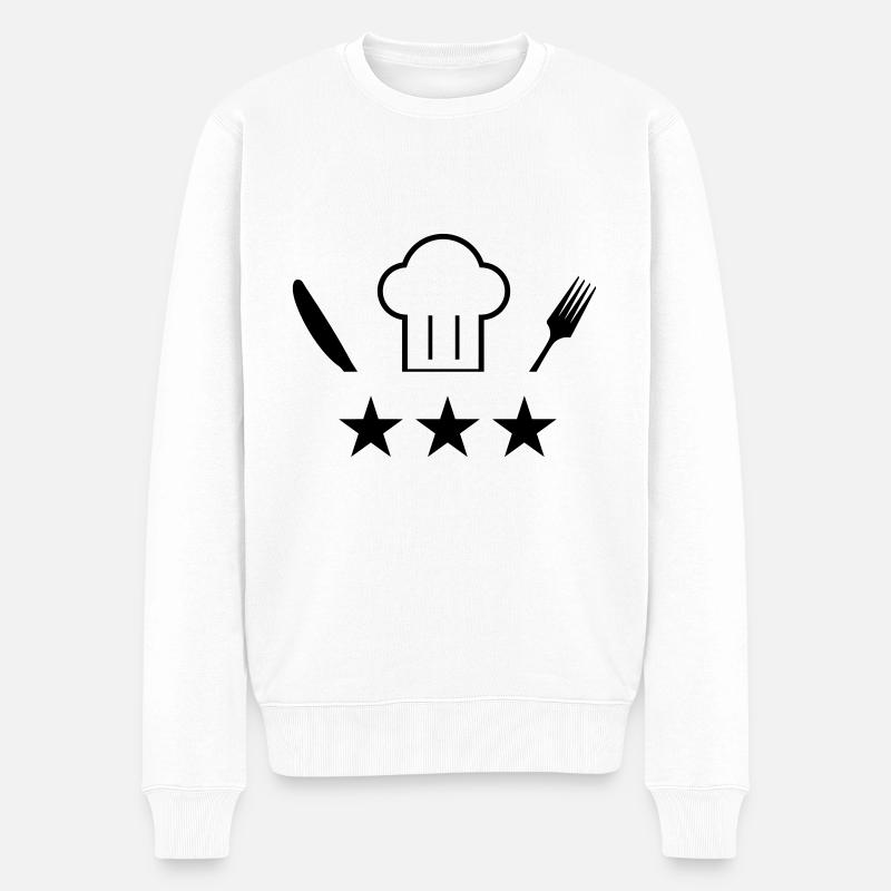 Küchenchef *** - Männer Premium Bio Pullover - Weiß