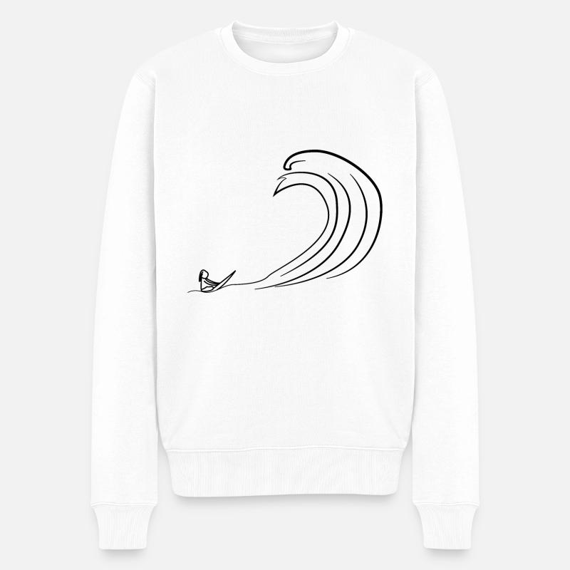 Surfeur vague - Pull Premium bio Homme - blanc