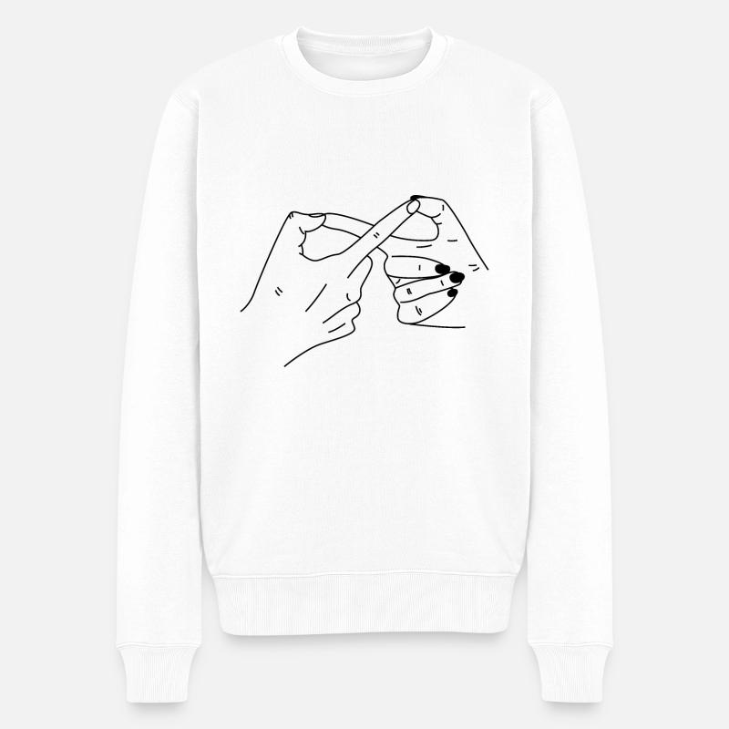 Hände Unendlichkeit-Zeichen - Männer Premium Bio Pullover - Weiß