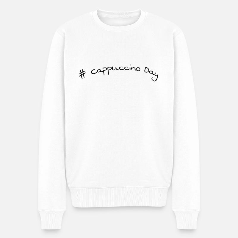 #cappuccinoday - Pull Premium bio Homme - blanc