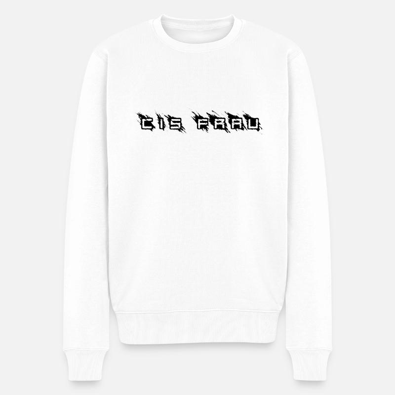 Cis Frau - Männer Premium Bio Pullover - Weiß