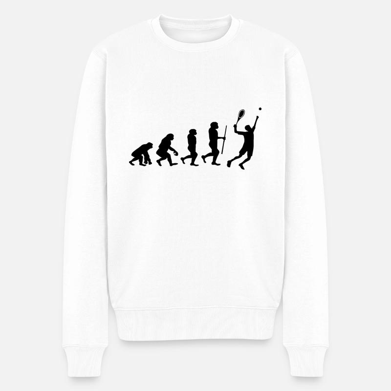 Tennis Evolution Badminton - Männer Premium Bio Pullover - Weiß