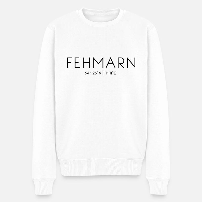 Insel Fehmarn, Ostsee, Schleswig-Holstein - Männer Premium Bio Pullover - Weiß