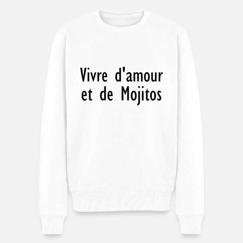Leben von Liebe und Mojitos - Männer Premium Bio Pullover - Weiß