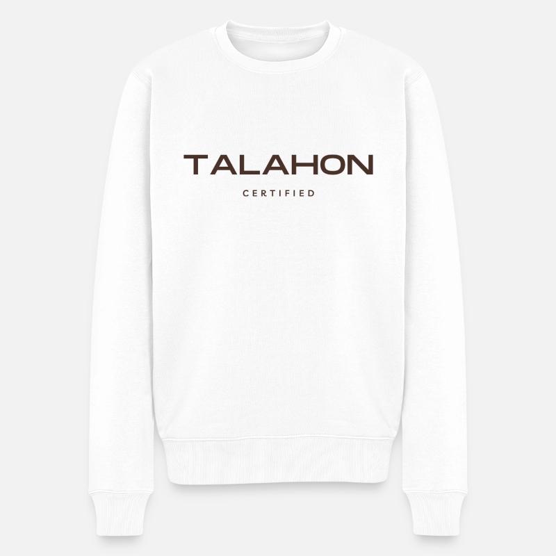 CERTIFIED TALAHON - Männer Premium Bio Pullover - Weiß