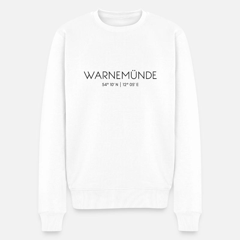 Warnemünde/Rostock, Ostsee, Mecklenburg-Vorpommern - Männer Premium Bio Pullover - Weiß
