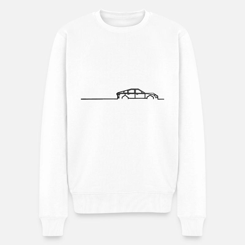 Auto Silhouette - Männer Premium Bio Pullover - Weiß