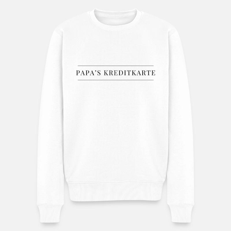 Papas Kreditkarte - Männer Premium Bio Pullover - Weiß