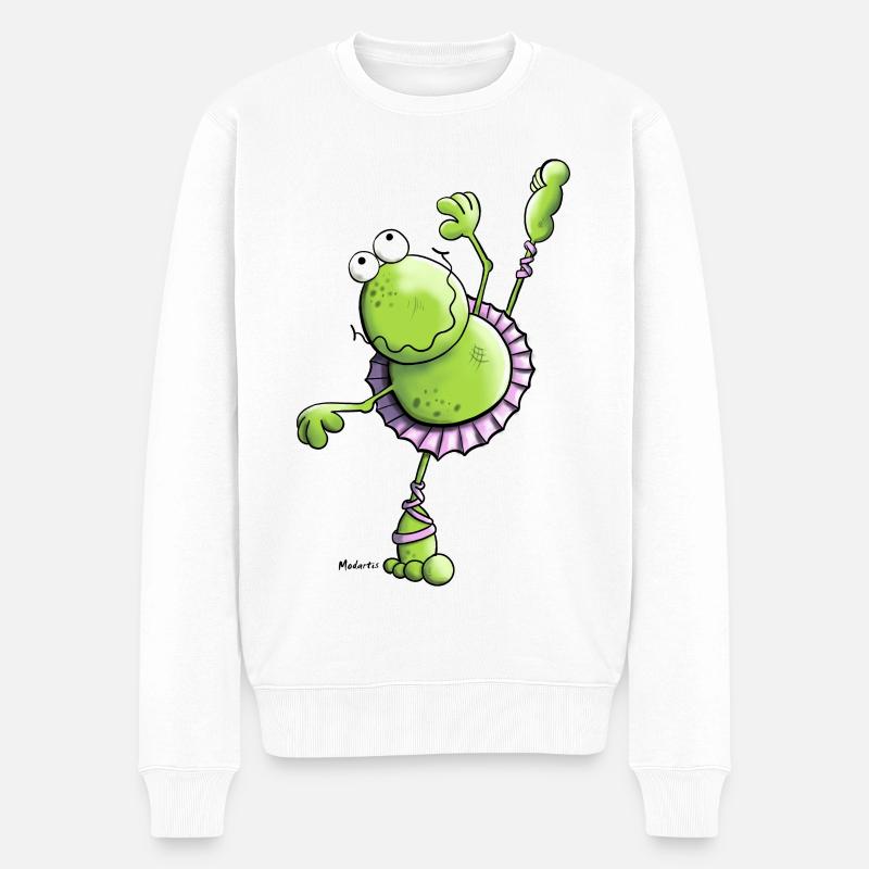 Ballett Frosch - Männer Premium Bio Pullover - Weiß