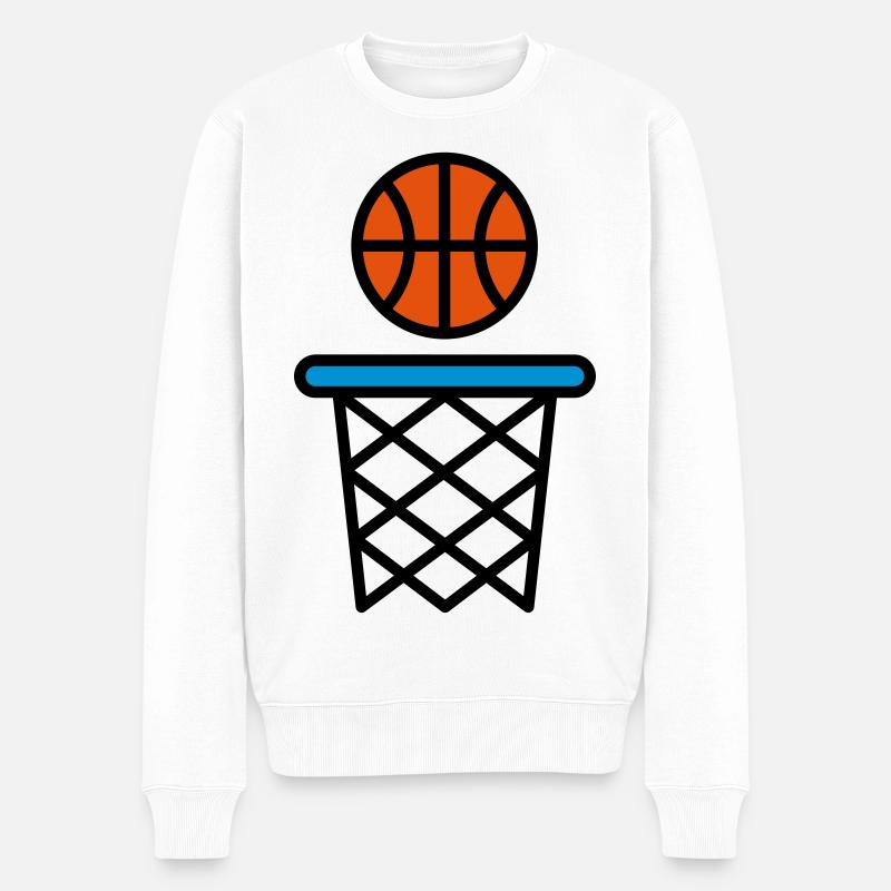 Basketball - Männer Premium Bio Pullover - Weiß