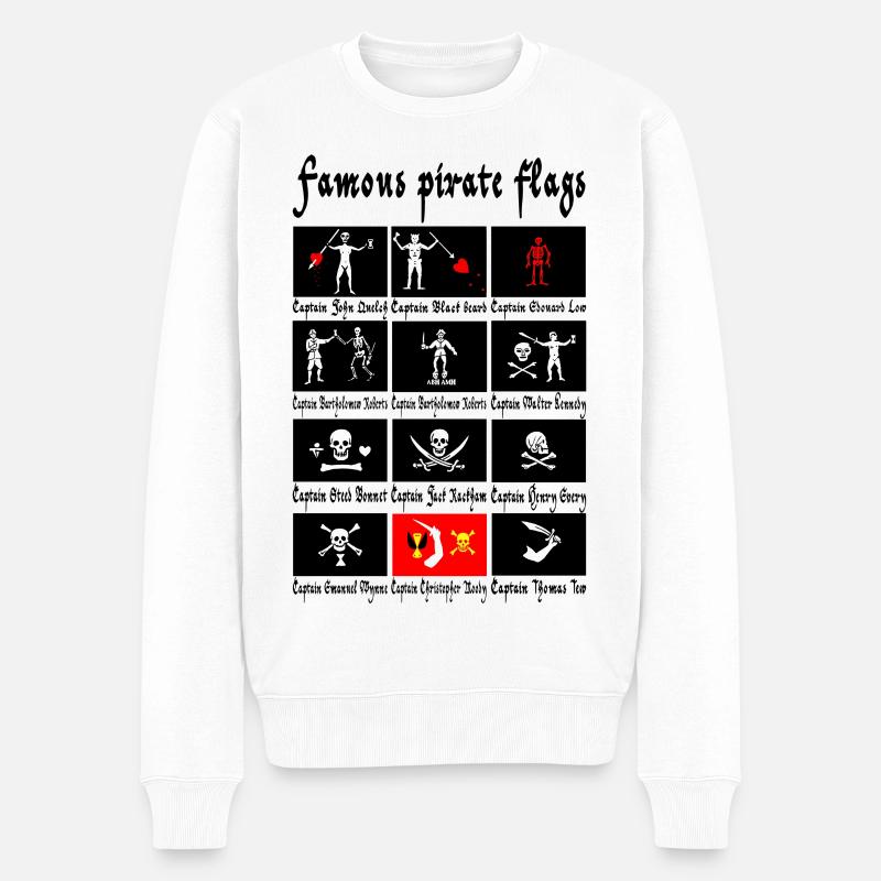 Drapeaux pirates célèbres - Pull Premium bio Homme - blanc