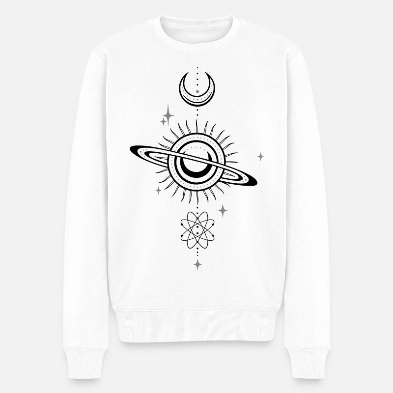 Universum Galaxie Planeten Atom - Männer Premium Bio Pullover - Weiß