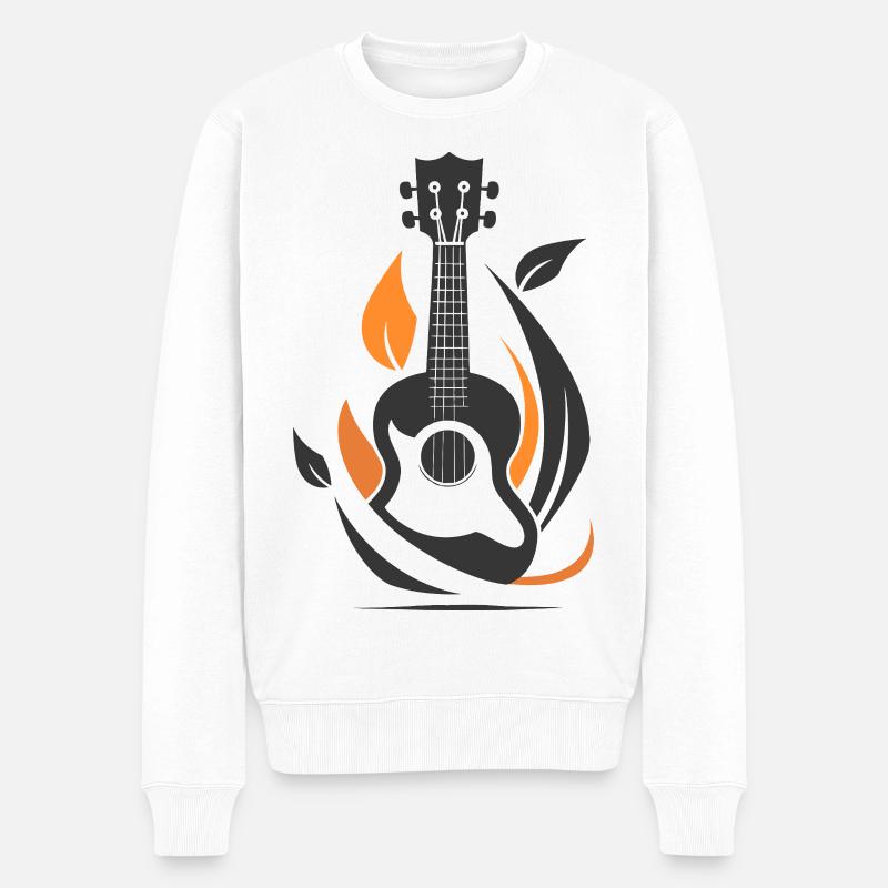 Dessin de ukulélé - Pull Premium bio Homme - blanc