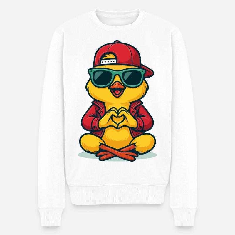 Chill Heart Poussin - Pull Premium bio Homme - blanc