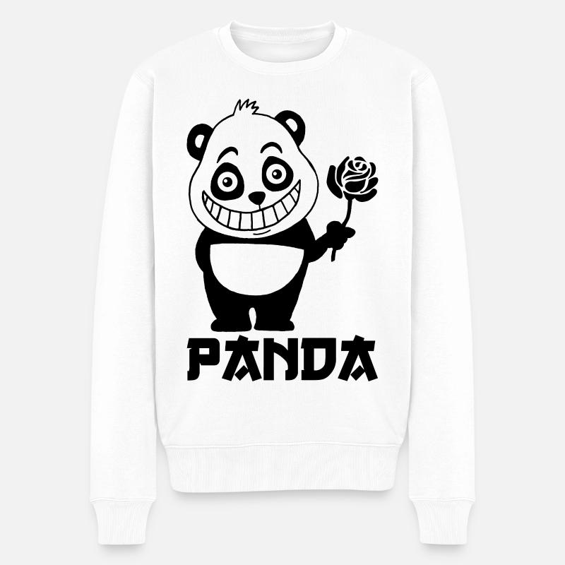 Niedlicher Panda - Männer Premium Bio Pullover - Weiß