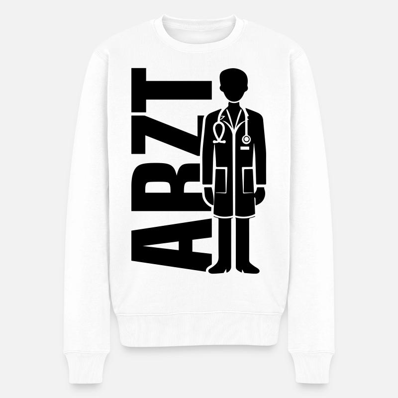 Arzt Doktor - Männer Premium Bio Pullover - Weiß