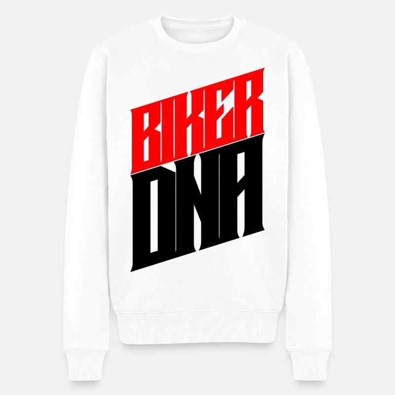 BIKER DNA - Männer Premium Bio Pullover - Weiß