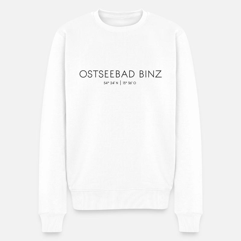 Ostseebad Binz auf Rügen - Männer Premium Bio Pullover - Weiß