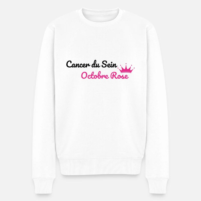 Cancer du Sein octobre rose - Pull Premium bio Homme - blanc