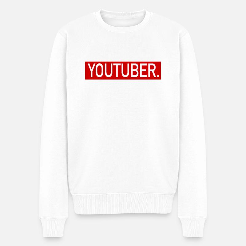 Conception - Youtuber - Pull Premium bio Homme - blanc