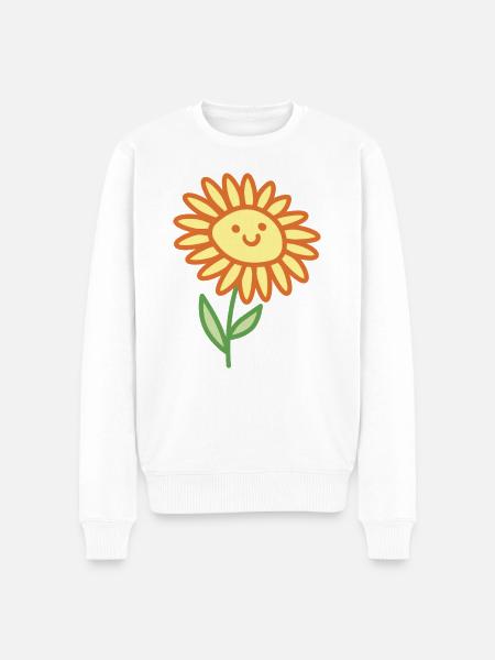Sonnenblume - Männer Premium Bio Pullover - Weiß