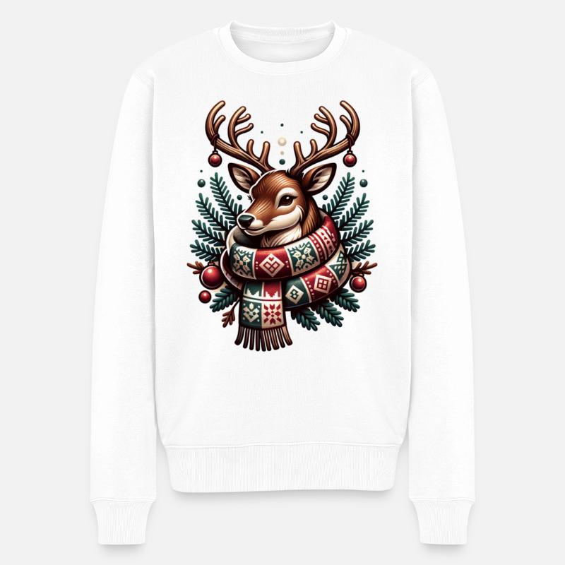 Costume de renne Noël - Pull Premium bio Homme - blanc