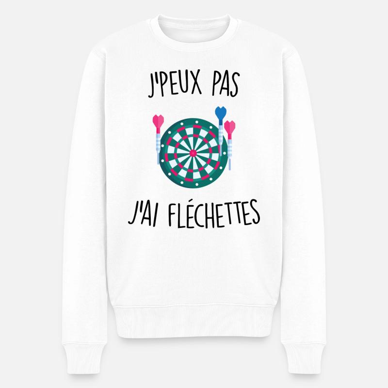 J'peux pas j'ai fléchettes - Pull Premium bio Homme - blanc