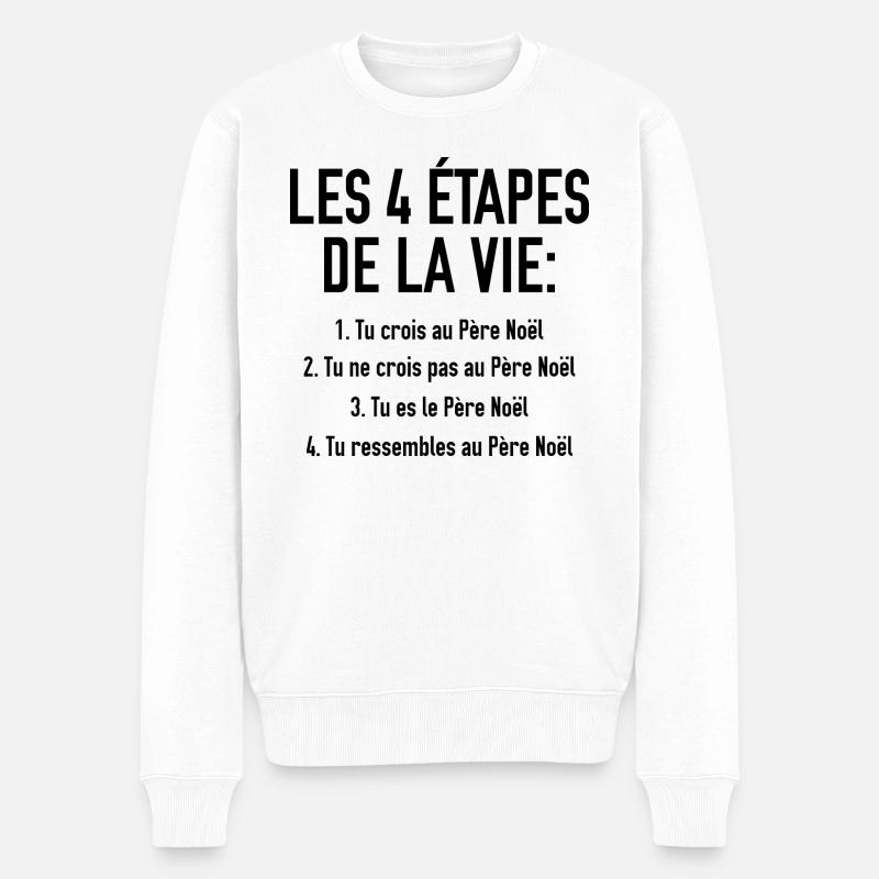 les 4 étapes de la vie - Pull Premium bio Homme - blanc